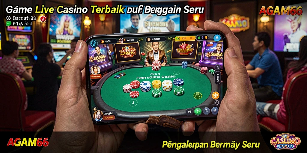Tampilan menarik dari gameplay Live Casino AGAM66 yang mendebarkan.