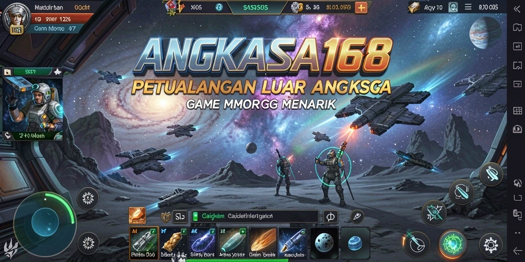 Tampilan gameplay <strong>ANGKASA168</strong> yang menakjubkan di luar angkasa.
