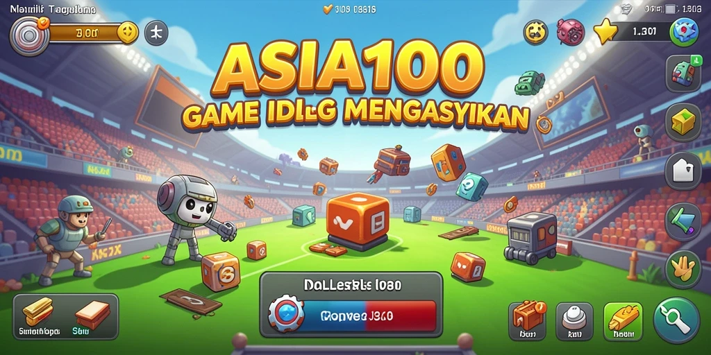 Tampilan gameplay seru dalam ASIA100 yang menunjukkan pengelolaan sumber daya.