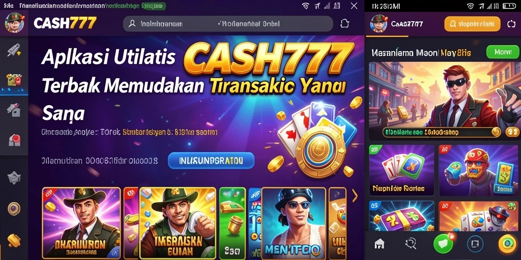 Tampilan aplikasi CASH777 saat digunakan untuk transaksi keuangan.