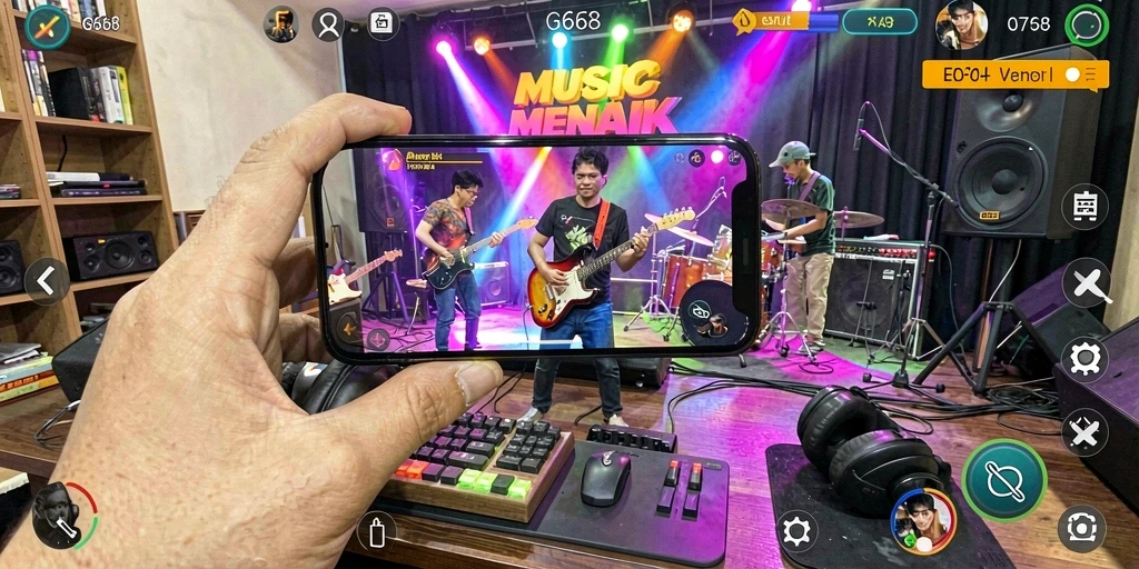 Tampilan gameplay G668 yang menarik dengan berbagai mode permainan musik.