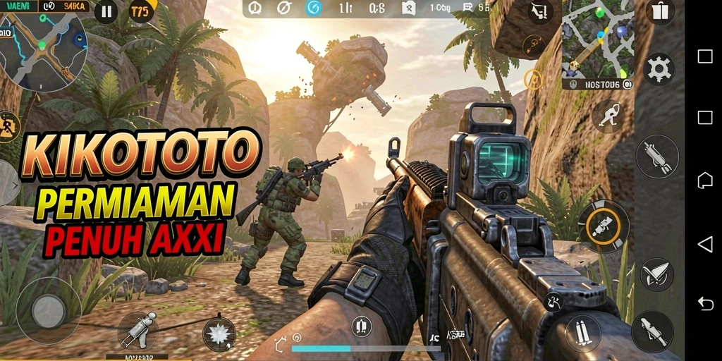 Tampilan gameplay KIKOTOTO yang mendebarkan di medan perang.