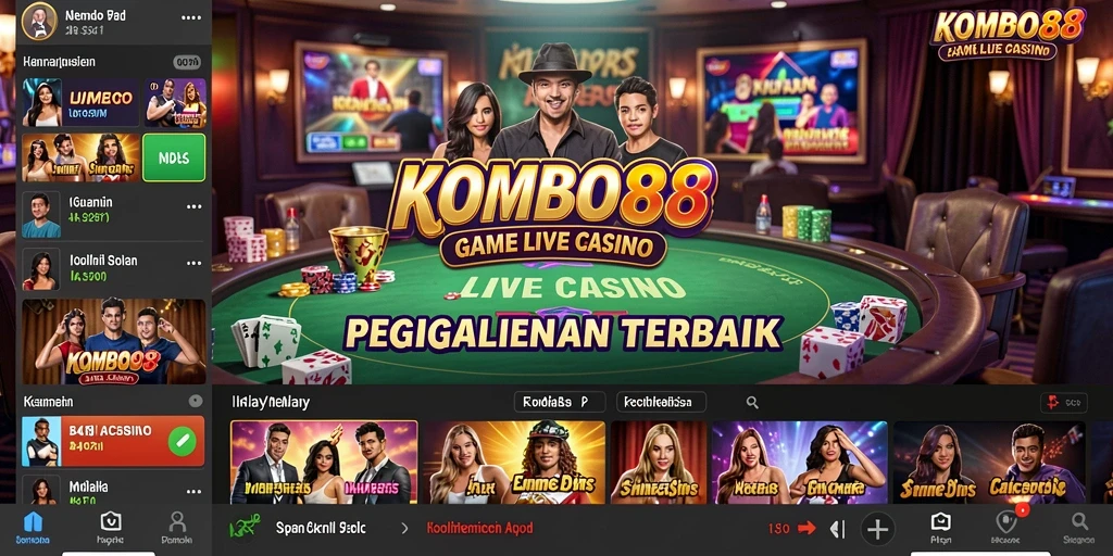 Tampilan gameplay Live Casino yang memukau di KOMBO88.