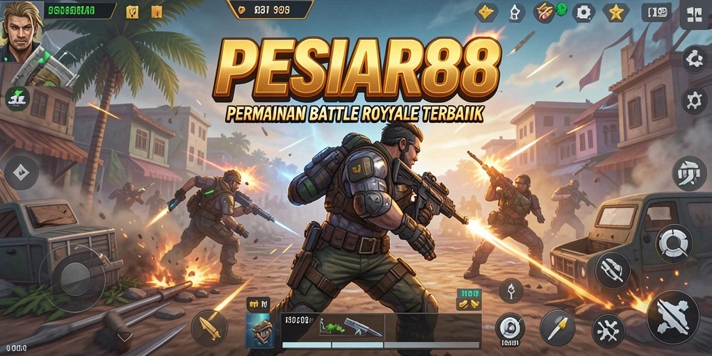 Screenshot PESIAR88 menampilkan aksi mendebarkan dalam pertempuran Battle Royale.