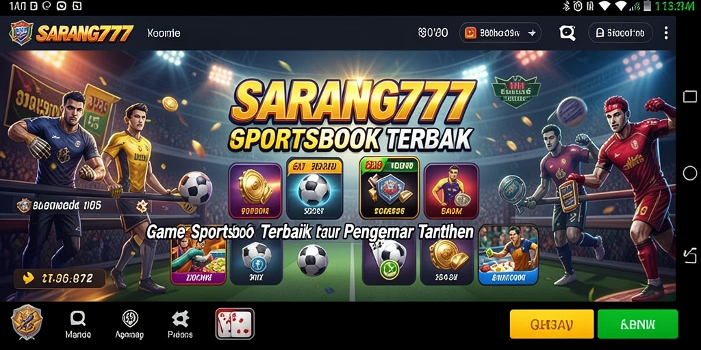Tampilan utama gameplay SARANG777 dengan berbagai pilihan taruhan olahraga.