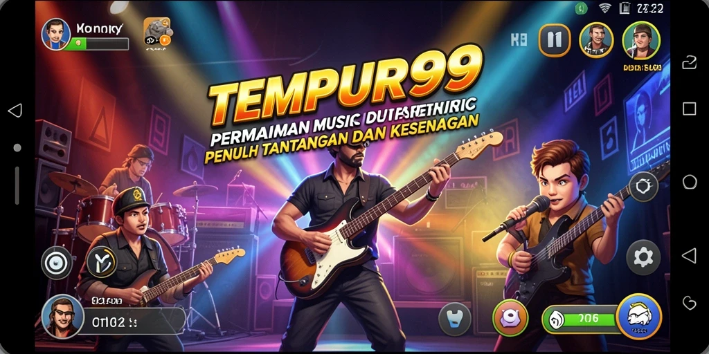 Screenshot TEMPUR99 menampilkan gameplay seru dengan tantangan musik.